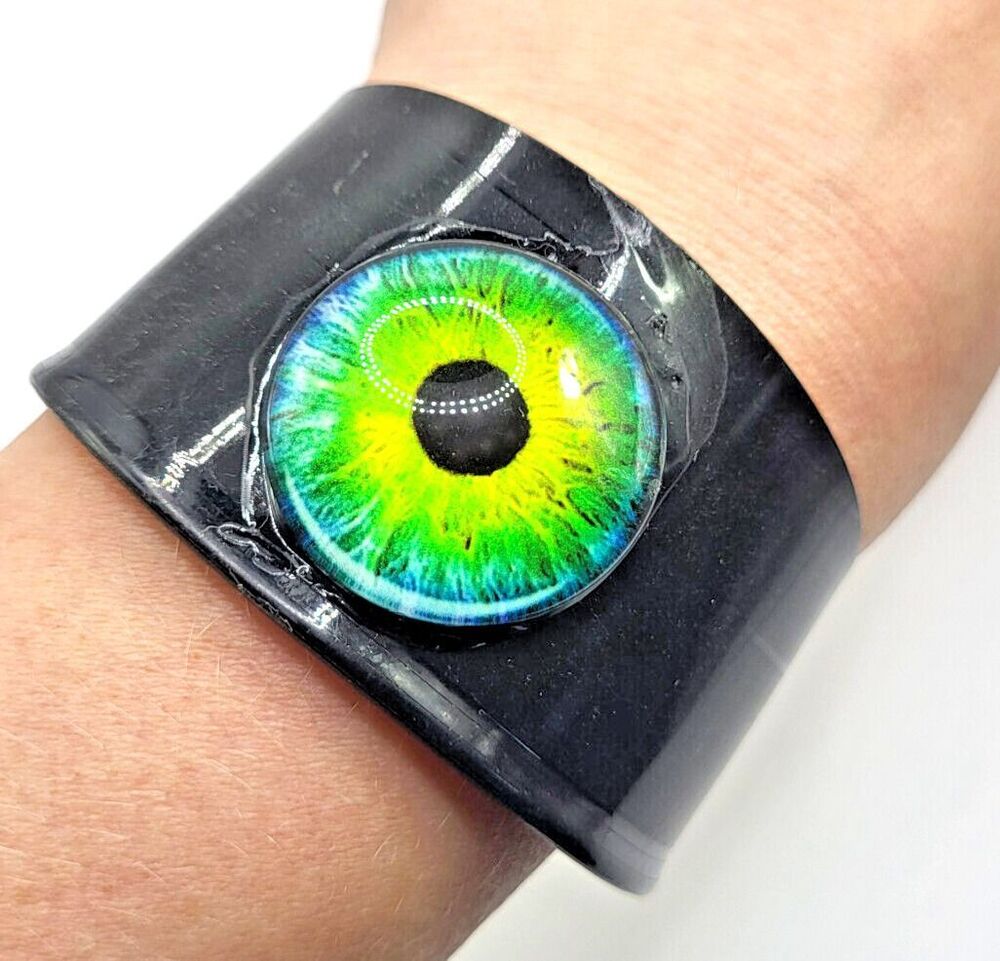 Brebitz Blue and Green Eyeball Chunky Cuff Bracelet 7.5in Halloween